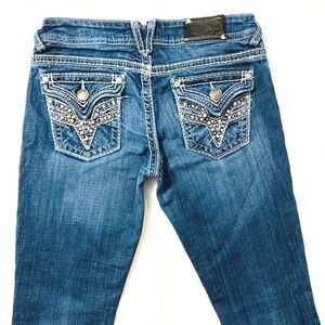 VIGOSS New York Boot Cut Stretch Embellished Jeans‎ Flap Pocket 5 (29.5x32.5)